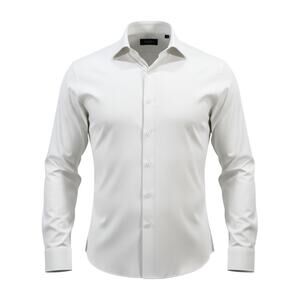 Bugatchi 8 Way Stretch White Dress Shirt XL Long Sleeve Button Up Mens